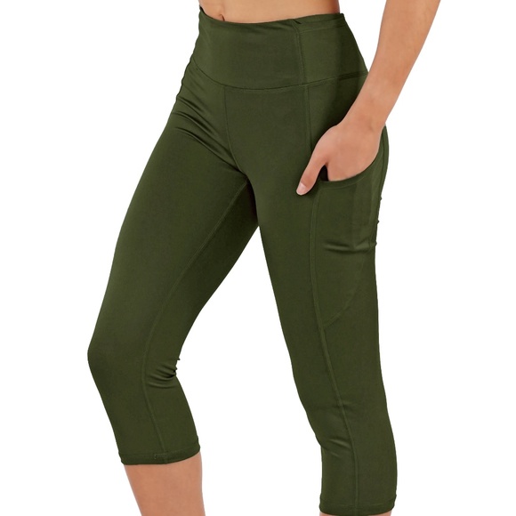 Pants - Capri yoga leggings side,key and back pockets